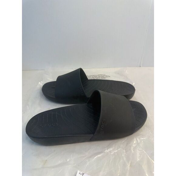 .5095 Crocs Black, Slip on Sandals-US 8 Womens - Picture 1 of 5